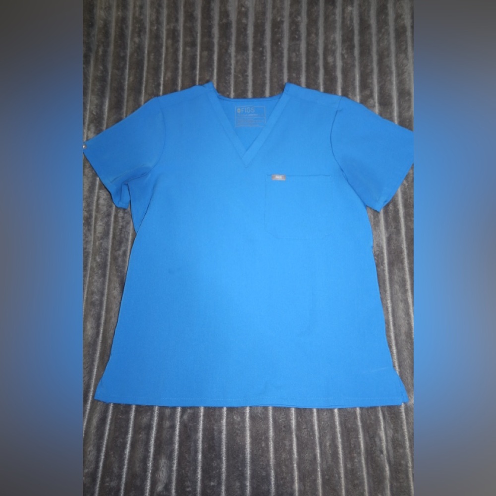 Figs Royal blue scrub top